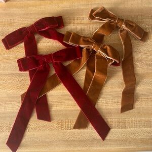 Velvet Hair Bows - 1 left of each color